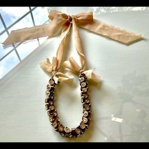 J. Crew Crystal and Silk Ribbon Necklace